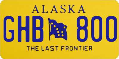 AK license plate GHB800