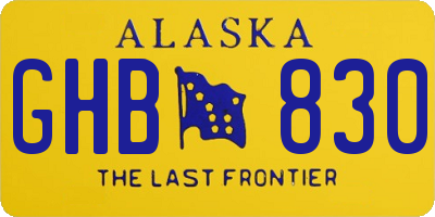AK license plate GHB830
