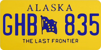 AK license plate GHB835