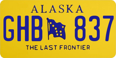 AK license plate GHB837