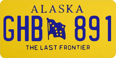 AK license plate GHB891