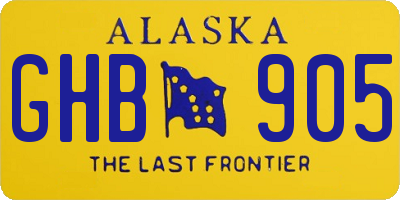 AK license plate GHB905