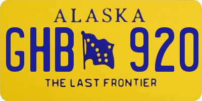 AK license plate GHB920