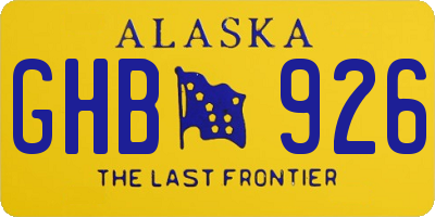 AK license plate GHB926