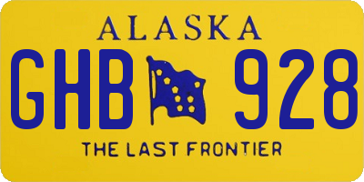 AK license plate GHB928