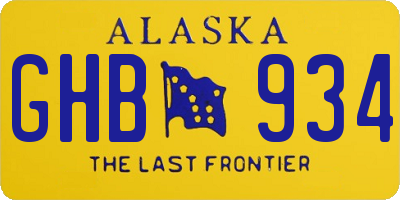 AK license plate GHB934