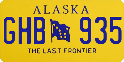 AK license plate GHB935