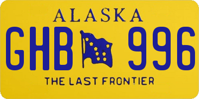 AK license plate GHB996