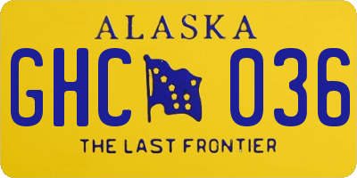 AK license plate GHC036