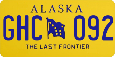 AK license plate GHC092