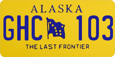 AK license plate GHC103