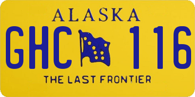 AK license plate GHC116