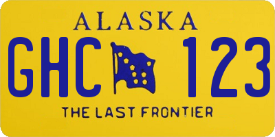 AK license plate GHC123