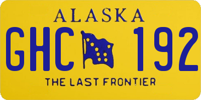 AK license plate GHC192