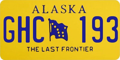 AK license plate GHC193