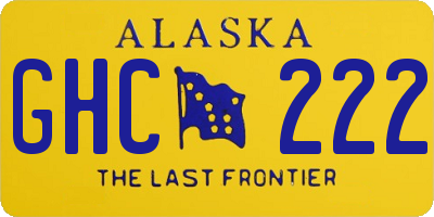 AK license plate GHC222