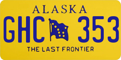 AK license plate GHC353