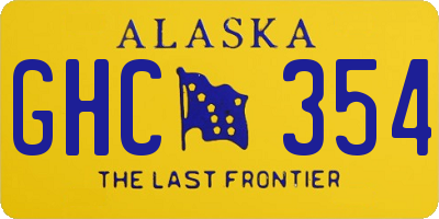 AK license plate GHC354