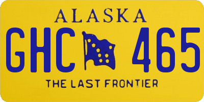 AK license plate GHC465