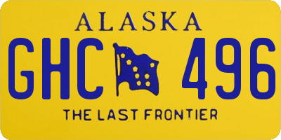 AK license plate GHC496