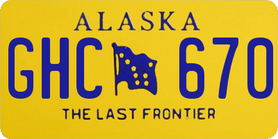 AK license plate GHC670