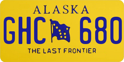 AK license plate GHC680