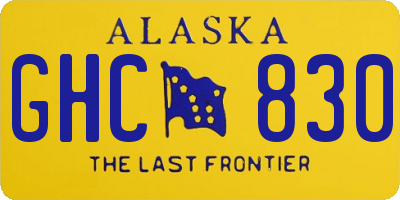 AK license plate GHC830