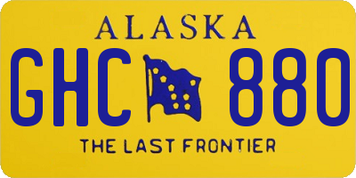 AK license plate GHC880