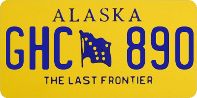 AK license plate GHC890