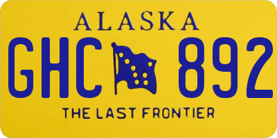 AK license plate GHC892