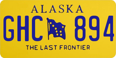 AK license plate GHC894
