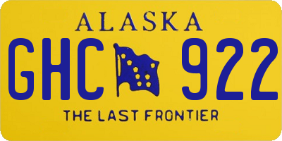 AK license plate GHC922