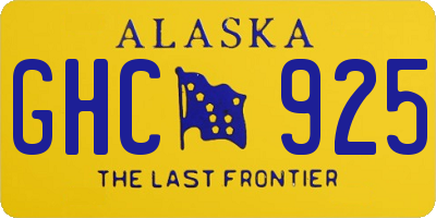 AK license plate GHC925