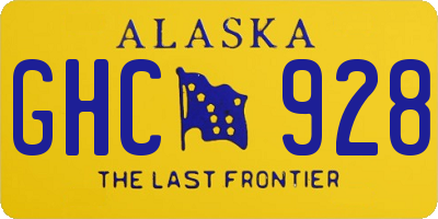 AK license plate GHC928