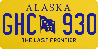 AK license plate GHC930