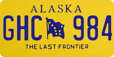 AK license plate GHC984