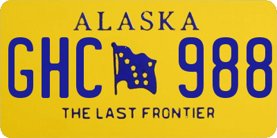 AK license plate GHC988