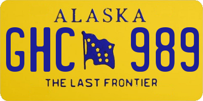 AK license plate GHC989