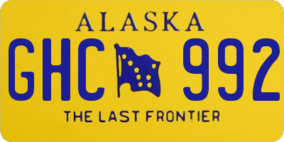 AK license plate GHC992