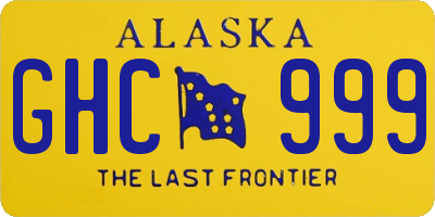 AK license plate GHC999