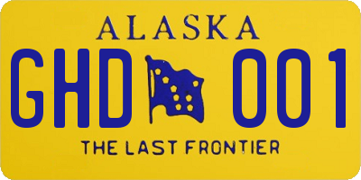 AK license plate GHD001