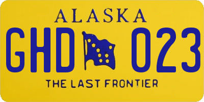 AK license plate GHD023