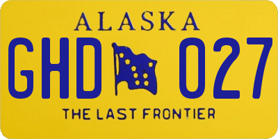 AK license plate GHD027