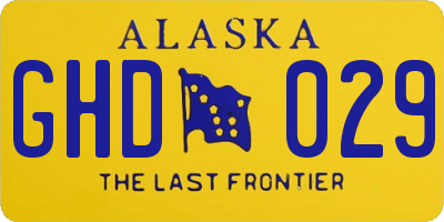 AK license plate GHD029