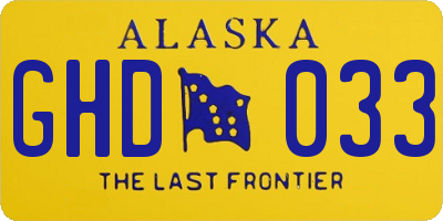 AK license plate GHD033