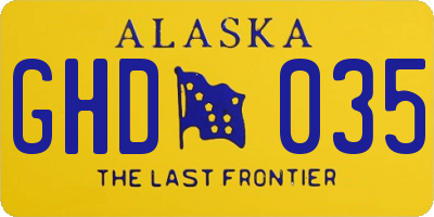AK license plate GHD035