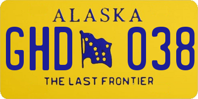 AK license plate GHD038