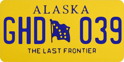 AK license plate GHD039