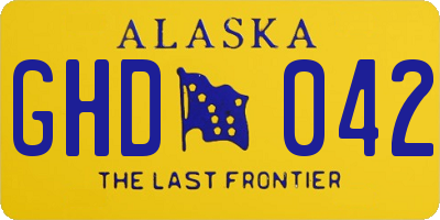 AK license plate GHD042