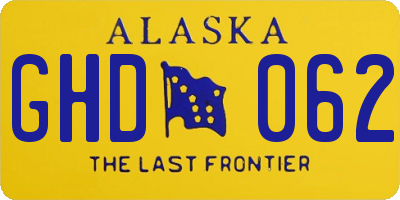 AK license plate GHD062